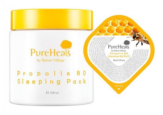 PureHeal's Propolis 80 Sleeping Mask - Ночная увлажняющая маска для лица с экстрактом прополиса - 1