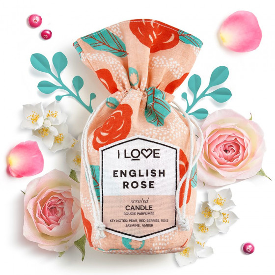 I Love English Rose Candle - Ароматическая свеча "Английская роза" - 3