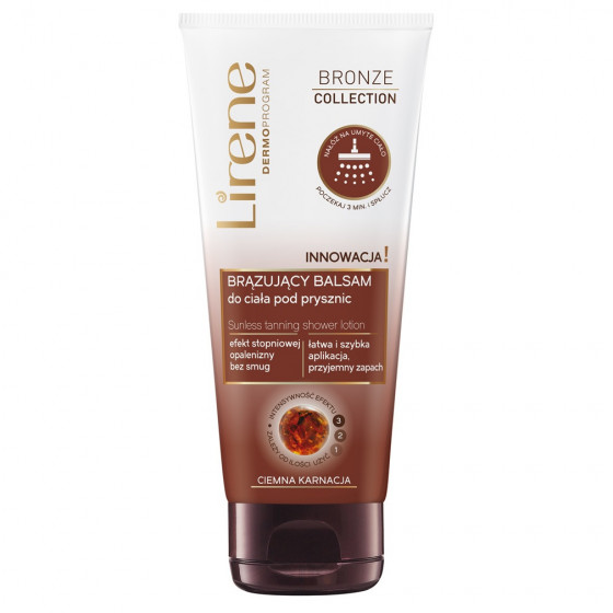 Lirene Bronze Sunless Tanning Shower Lotion Dark Skin - Бальзам для душа с автозагаром для темной кожи