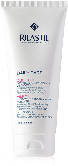 Rilastil Daily Care Milk Oil Face-Eye Cleanser-Makeup Remover - Очищающее молочко для нормальной, чувствительной и деликатной кожи лица