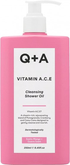 Q+A Vitamin ACE Cleansing Shower Oil - Витаминизированное масло для душа