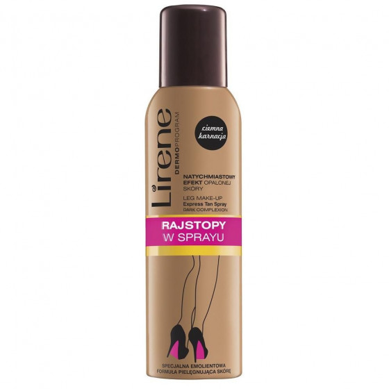 Lirene Leg Make-Up Dark Tan Spray - Спрей-автозагар для ног для темной кожи