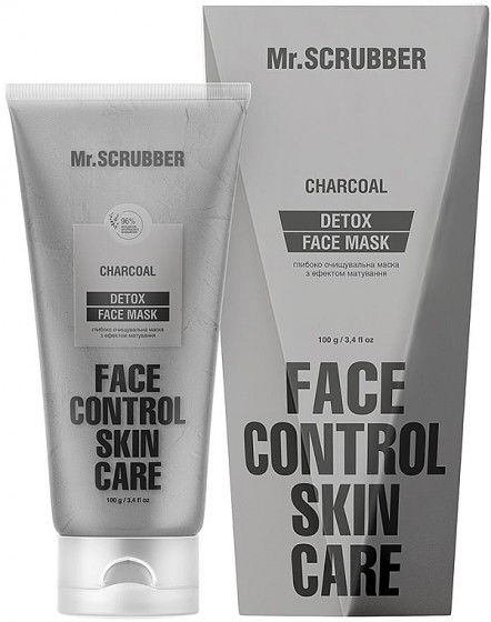 Mr.Scrubber Face Control Skin Care Detox Charcoal Face Mask - Глубоко очищающая маска с эффектом матирования