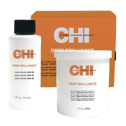 Chi Deep Brilliance Sensitive Scalp No Lye Calcium Hydroxide Conditioning Relaxer - Набор для выпрямления структурированного волоса для чувствительной кожи головы