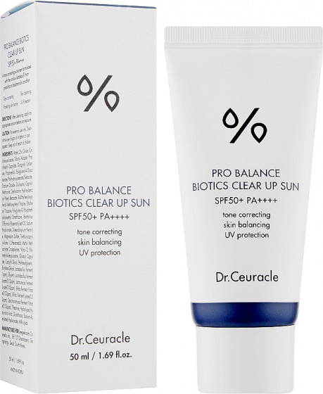 Dr.Ceuracle Pro Balance Biotics Clear Up Sun SPF50+ PA++++ - Солнцезащитный осветляющий крем с пробиотиками - 1