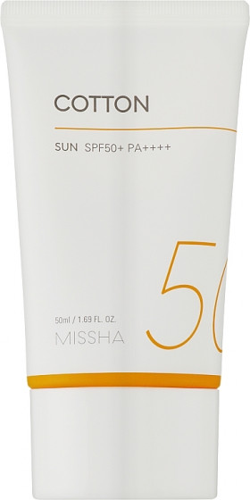 Missha All Around Safe Block Cotton SPF 50+ PA++++ - Солнцезащитный крем для тела с бархатным финишем