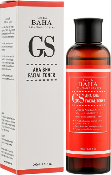 Cos De BAHA GS AHA BHA Facial Toner - Отшелушивающий тонер для лица с гликолевой и салициловой кислотой