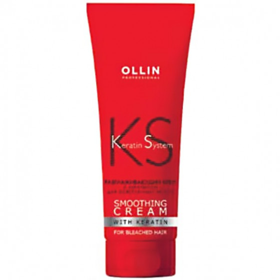 OLLIN Keratin System Smoothing Cream for Light Hair - Разглаживающий крем для осветлённых волос