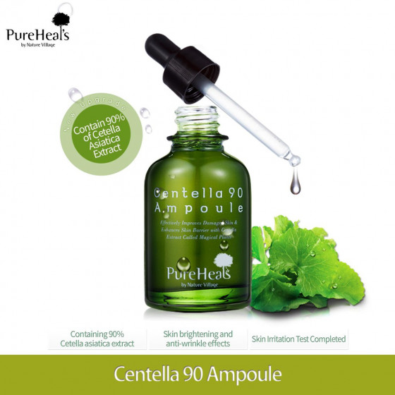 PureHeal's Centella 90 Ampoule - Восстанавливающая сыворотка с экстрактами центеллы и зеленого чая - 1