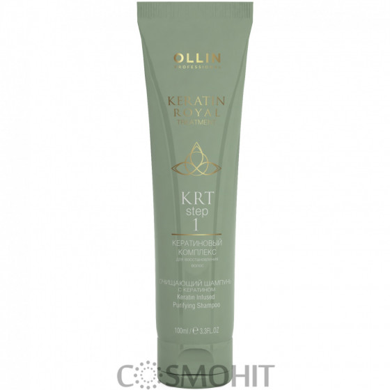 OLLIN KRT Keratin Infused Purfying Shampoo (step 1) - Очищающий шампунь с кератином (шаг 1)