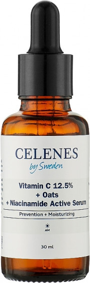 Celenes Vitamin C 12,5% + Oats + Niacinamide Active Serum - Активная сыворотка с витаминами для кожи лица