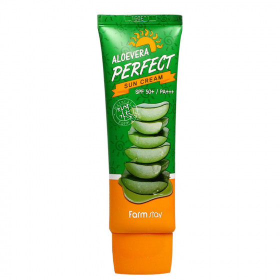 FarmStay Aloevera Perfect Sun Cream SPF50+ PA+++ - Солнцезащитный крем 