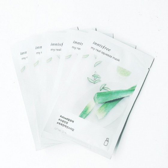 Innisfree My Real Squeeze Mask Aloe - Тканевая маска с экстрактом алоэ - 1