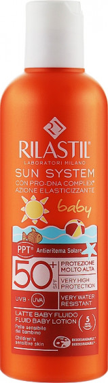 Rilastil Sun System PPT SPF50+ Fluid Baby Lotion - Ультра-легкий солнцезащитный лосьон для тела для детей