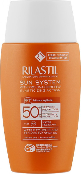 Rilastil Sun System Fluide Water Touch SPF50+ - Увлажняющий солнцезащитный флюид для лица на водной основе