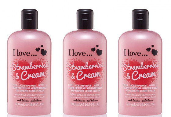 I Love Strawberries & Cream Bath & Shower Creme - Крем для ванны и душа "Клубника со сливками" - 2