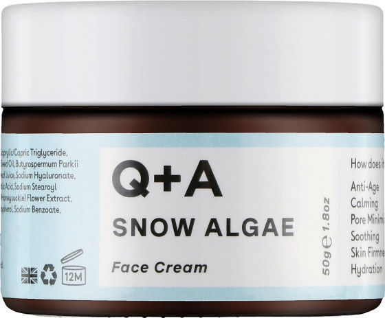 Q+A Snow Algae Intensive Face Cream - Увлажняющий крем для лица со снежными водорослями