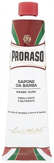 Proraso Red Line Emollient Shaving Cream - Питательный крем для бритья жесткой щетины