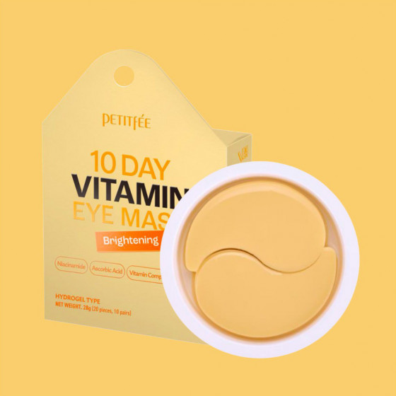 Petitfee & Koelf 10 Days Vitamin Eye Mask - Осветляющие гидрогелевые патчи с витамином С и ниацинамидом - 1