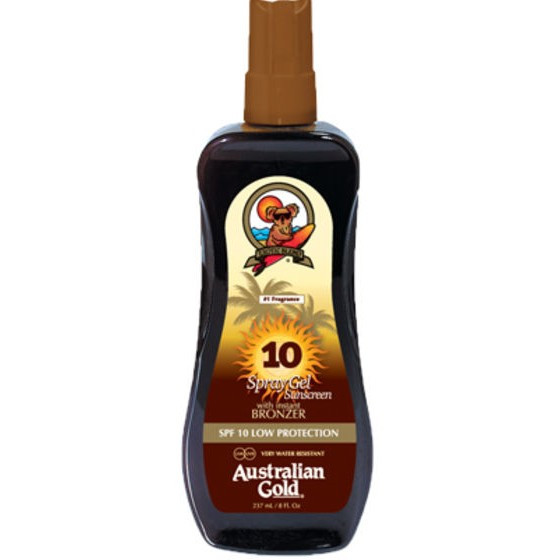 Australian Gold Spray Gel bronzer - Солнцезащитный спрей-гель с бронзатором SPF 10