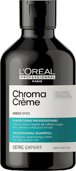 L'Oreal Professionnel Serie Expert Chroma Creme Green Dyes Professional Shampoo - Шампунь для нейтрализации красных оттенков темно-коричневых волос