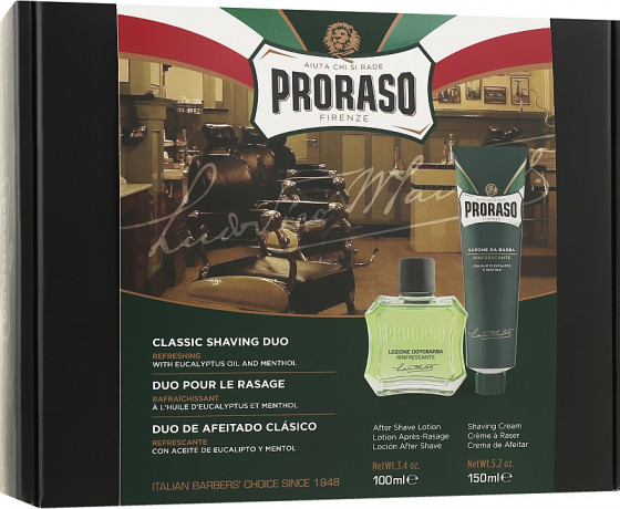 Proraso Green Line Classic Shaving Duo - Подарочный набор для бритья