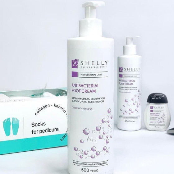 Shelly Antibacterial Foot Cream with Silver Ions, Green Tea Extract and Menthol - Антибактериальный крем для ног с ионами серебра, экстрактом зеленого чая и ментолом - 1