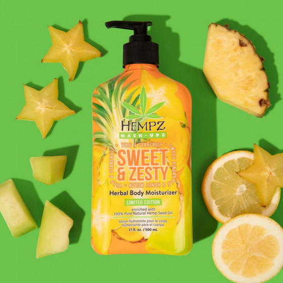 Hempz Mash-Ups Sweet & Zesty Herbal Body Moisturizer - Молочко для тела "Ананас-Дыня-Юзу-Карамболь" - 2