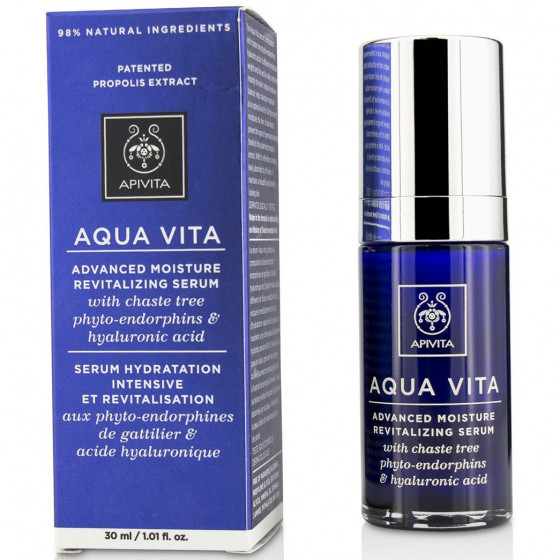 Apivita Aqua Vita Intense Moisturizing and Revitalizing Serum - Интенсивно увлажняющая сыворотка с фитоэндорфинами авраамового дерева и гиалуроновой кислотой - 1