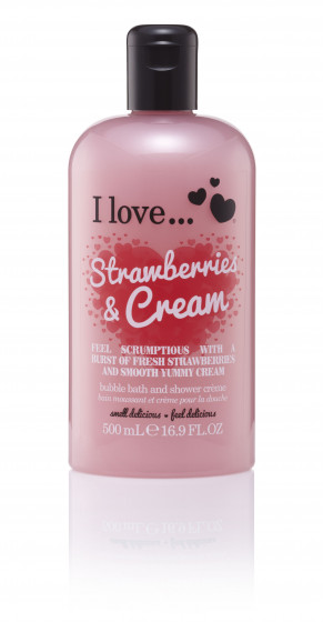 I Love Strawberries & Cream Bath & Shower Creme - Крем для ванны и душа "Клубника со сливками"