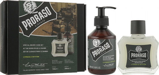 Proraso Cypress & Vetyver Beard Care Set - Подарочный набор для ухода за бородой