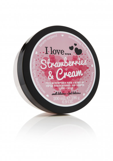 I Love Strawberries & Cream Body Butter - Масло для тела "Клубника со сливками" - 1