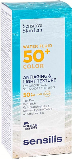 Sensilis Waterfluide 50+ Color - Солнцезащитный антивозрастный флюид с тоном - 1