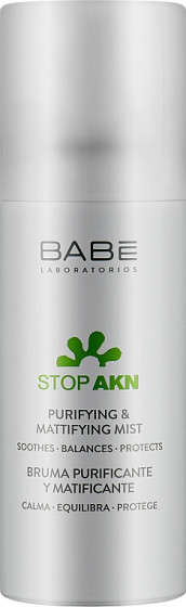 Babe Laboratorios Stop AKN Purifying & Mattifying Mist - Спрей "Анти-маскне" для устранения и профилактики высыпаний