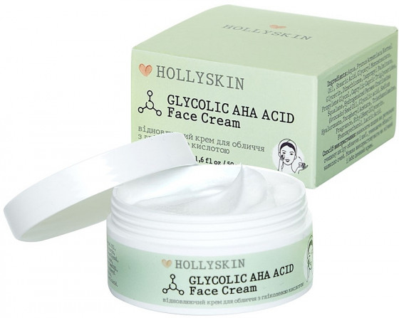 Hollyskin Glycolic AHA Acid Face Cream - Восстанавливающий крем для лица с гликолевой кислотой