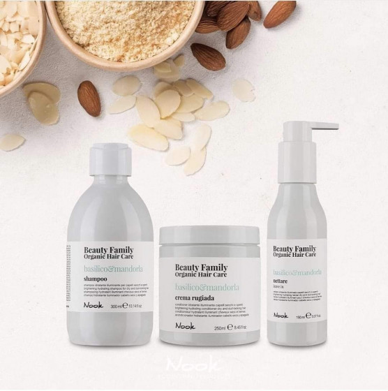 Nook Beauty Family Organic Basilico & Mandorla Crema Rugiada - Кондиционер "Яркость, Увлажнение и Блеск" для сухих, тусклых волос - 2