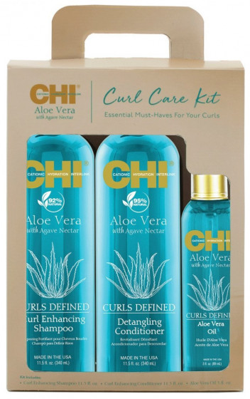 CHI Aloe Vera Curl Care Kit Set - Набор для ухода за волосами с алоэ