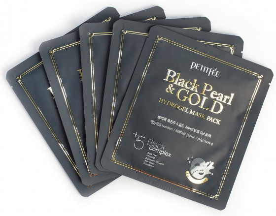 Petitfee & Koelf Black Pearl & Gold Hydrogel Mask Pack - Гидрогелевая маска с золотом и черным жемчугом