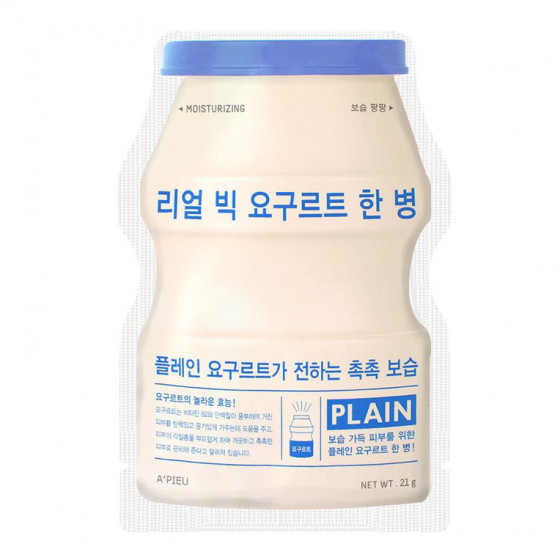 A'Pieu Real Big Yogurt One-Bottle Moisturizing Face Mask Plain - Тканевая маска для лица Йогурт