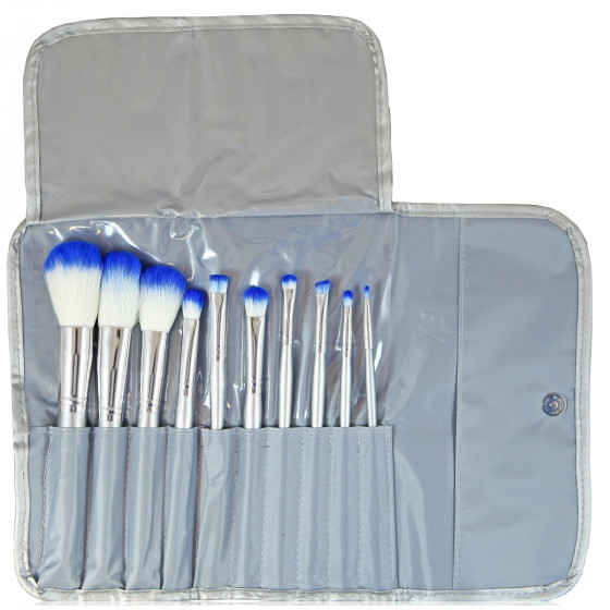 Bellapierre Professional Brush Set Blue - Профессиональный набор из 10 кистей для макияжа - 4