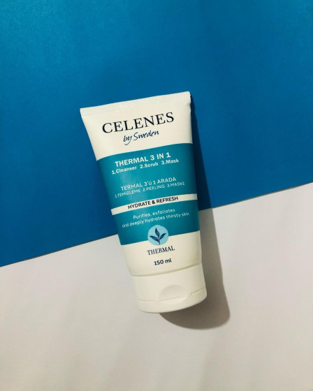 Celenes Thermal 3 in 1 Cleanser-Scrub-Mask - Термальная очищающая скраб-маска 3 в 1 для кожи лица - 2