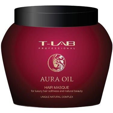 T-LAB Professional Aura Oil Treatment 600 мл - Интенсивная восстанавливающая маска для сияния и гладкости волос