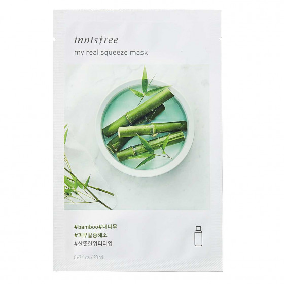 Innisfree My Real Squeeze Mask Bamboo - Тканевая маска с экстрактом бамбука