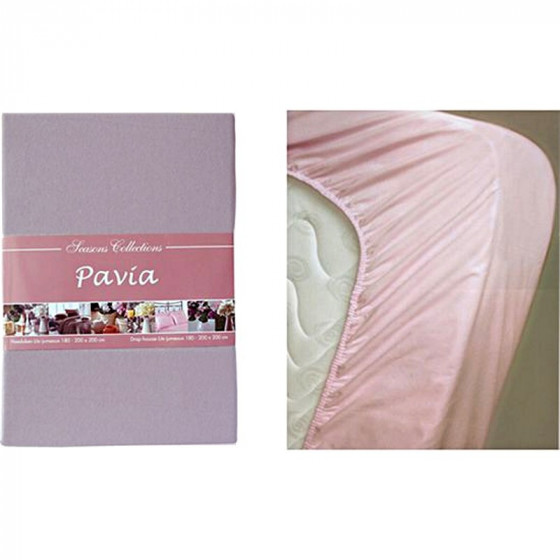 Pavia STONE (180-200x200) - Простынь трикотажная на резинке светло-бежевая