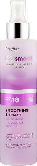 Erayba Bio Smooth Organic Straightener Smoothing Spray BS18 - Двухфазный спрей-кондиционер для выпрямления волос