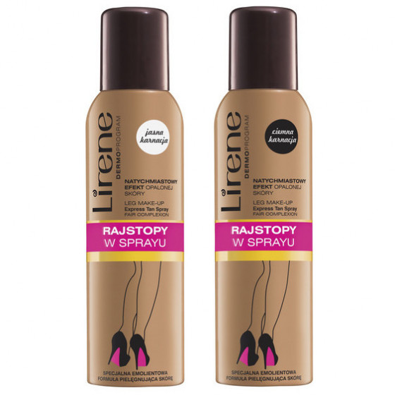 Lirene Leg Make-Up Dark Tan Spray - Спрей-автозагар для ног для темной кожи - 1