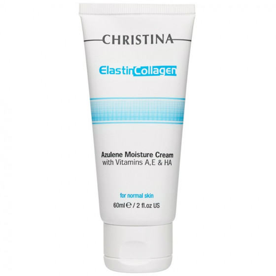 Christina Elastin Collagen Azulene Moisture Cream With Vitamins A, E & HA For Normal Skin - Увлажняющий крем с витаминами А, Е и гиалуроновой кислотой для нормальной кожи “Эластин, коллаген, азулен”