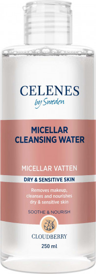 Celenes Cloudberry Micellar Cleansing Water - Мицеллярная вода с морошкой для сухой и чувствительной кожи