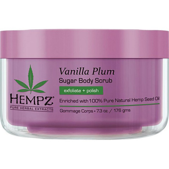 Hempz Vanilla Plum Herbal Sugar Body Scrub - Сахарный скраб для тела Ваниль-слива