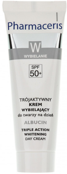 Pharmaceris W Albucin Triple Action Whitening Day Cream SPF50+ - Дневной крем с осветляющим комплексом тройного действия